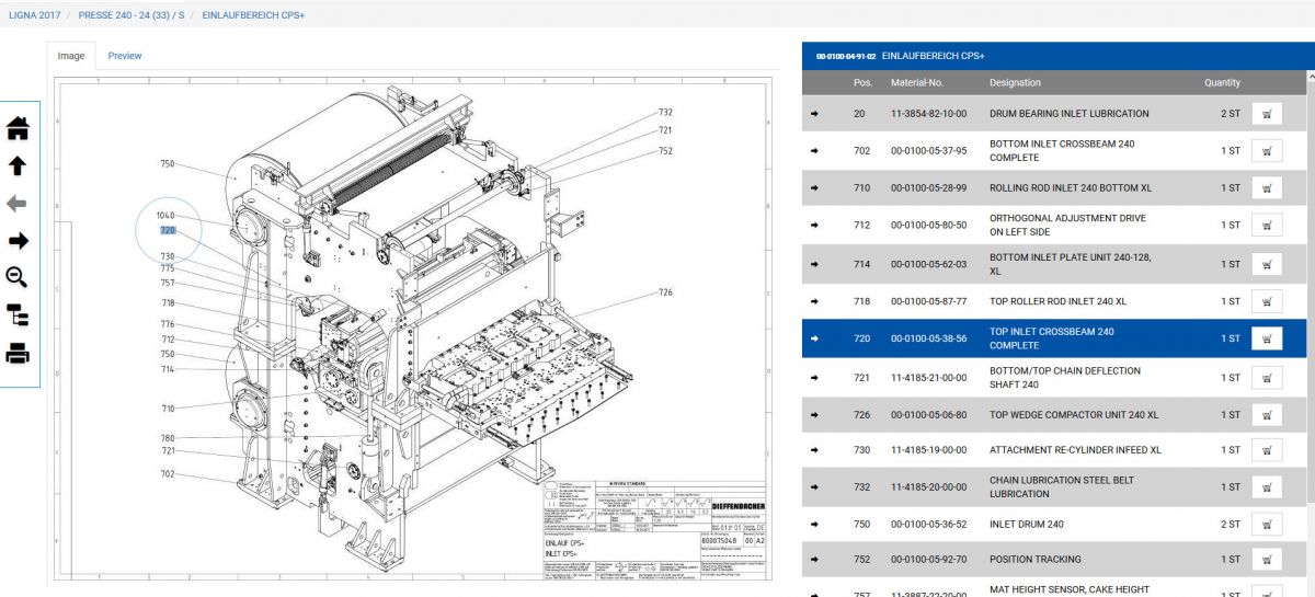 Elektronischer Teilekatalog für den Anlagenbau